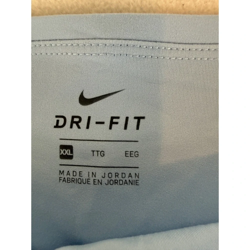 Nike Yoga Leggings Womens XXL Blue Rainbow Trim High Rise 7/8 Dri-FIT CU5360-436